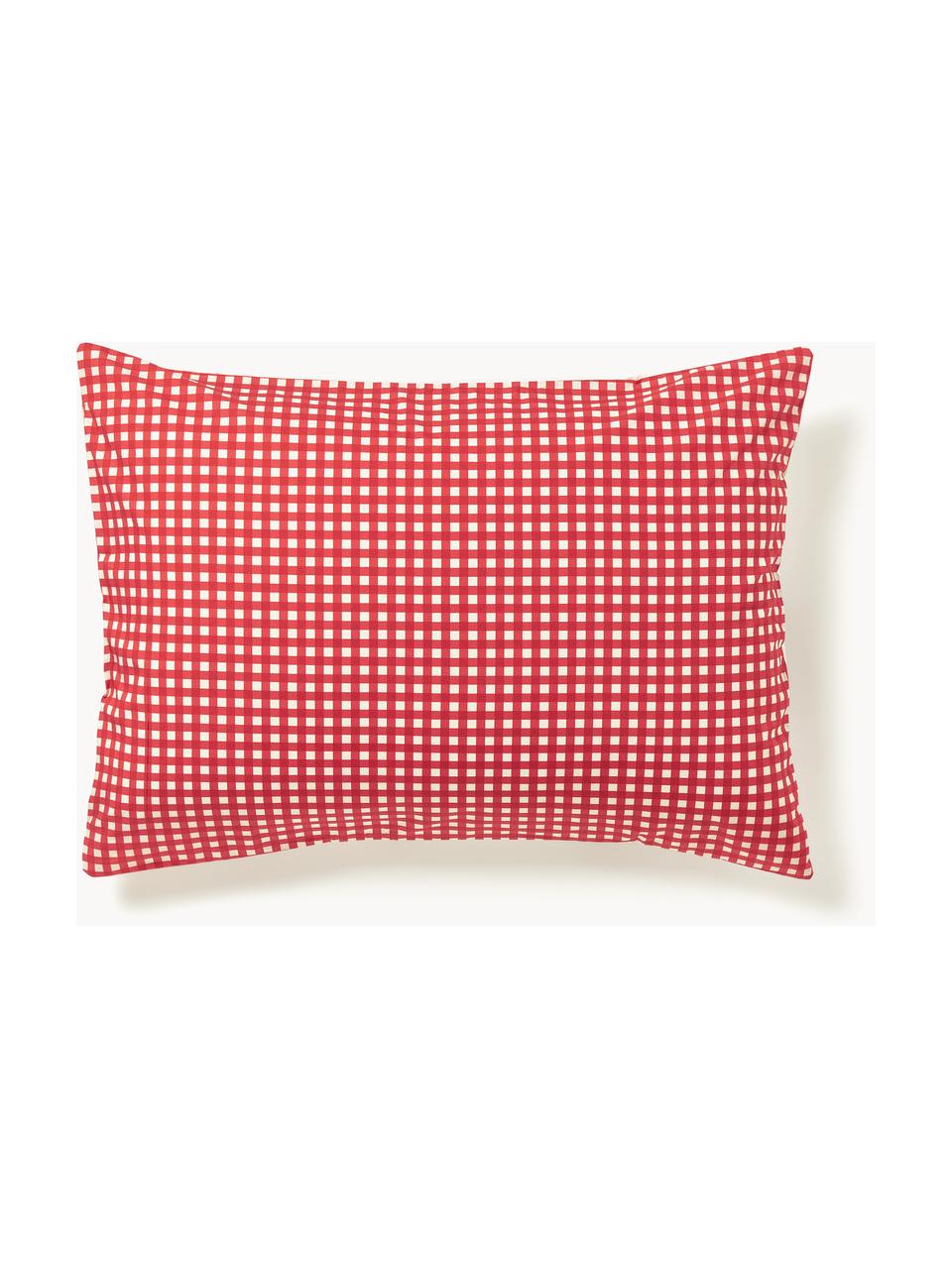 Taie d'oreiller en percale de coton Pine, Blanc, rouge, vert, larg. 50 x long. 70 cm