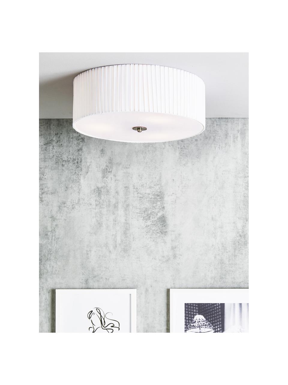 Lampa sufitowa z plisowanym kloszem Jackie, Biały, Ø 45 x W 15 cm