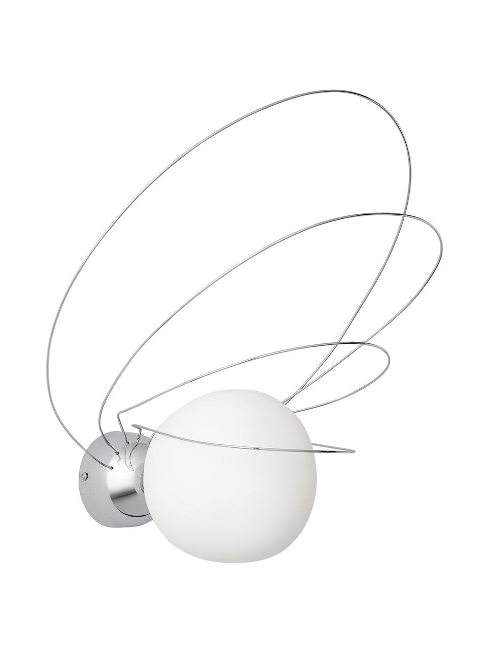 Nástěnné svítidlo Dela, Bílá, stříbrná, Š 28 cm, V 38 cm