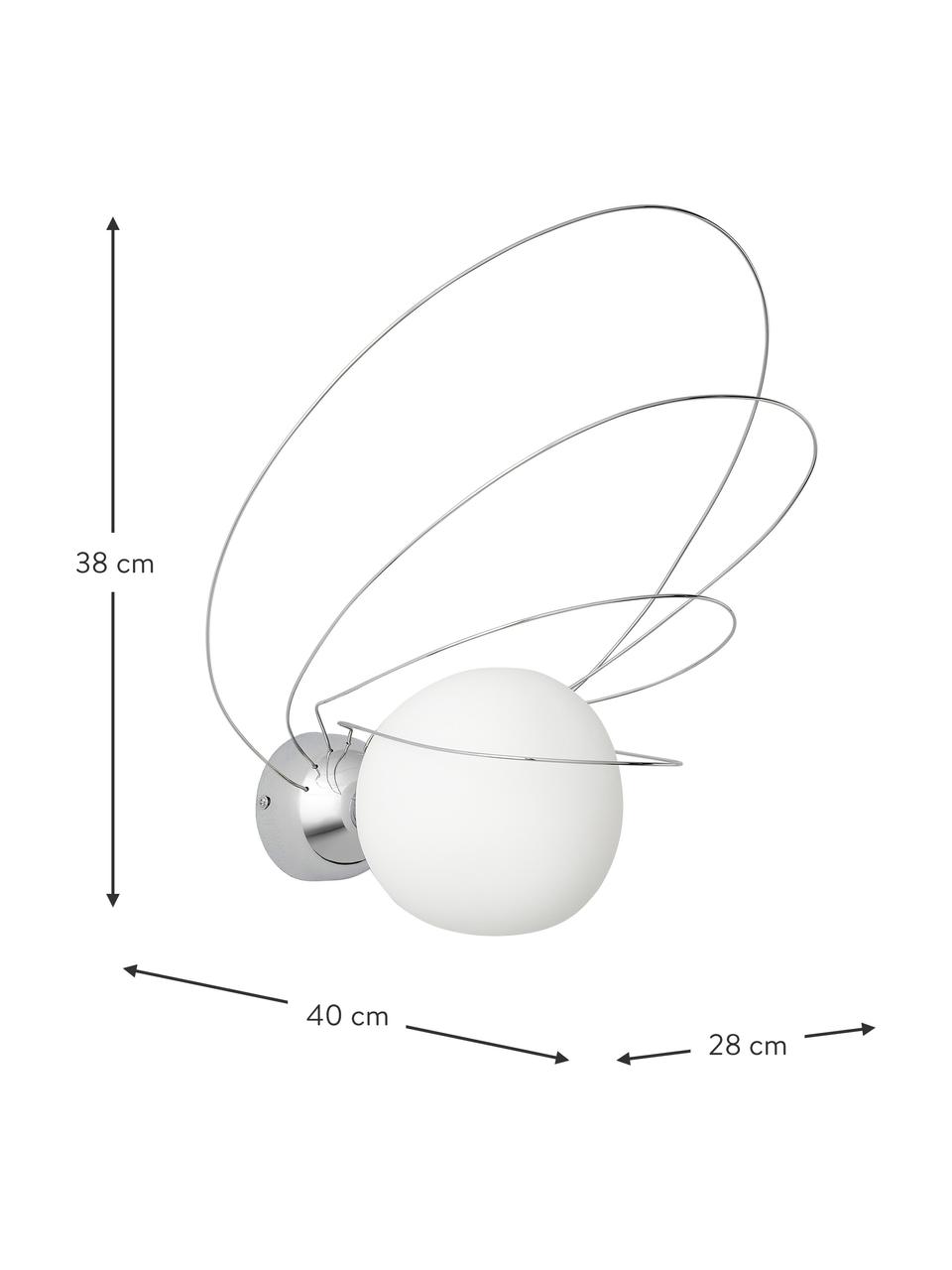 Nástěnné svítidlo Dela, Bílá, stříbrná, Š 28 cm, V 38 cm