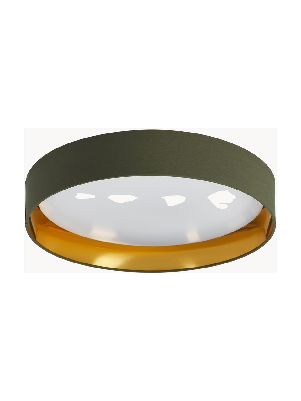 LED-Deckenleuchte Mallory, Diffusorscheibe: Kunststoff, Dunkelgrün, Goldfarben, Ø 41 x H 10 cm