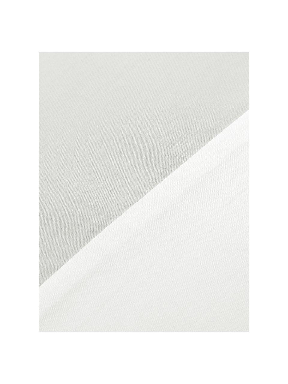 Baumwollsatin-Wendebettwäsche Amelia in Hellgrau/Weiss, Webart: Satin Fadendichte 250 TC,, Weiss, Hellgrau, 155 x 220 cm + 1 Kissen 80 x 80 cm