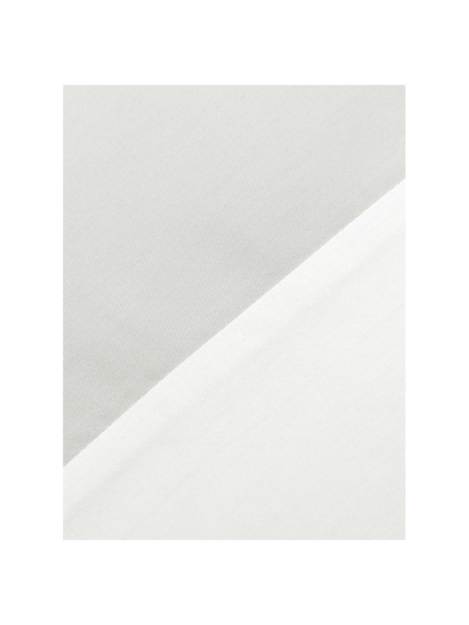Obojstranná posteľná bielizeň z bavlneného saténu Amelia, Biela, svetlosivá