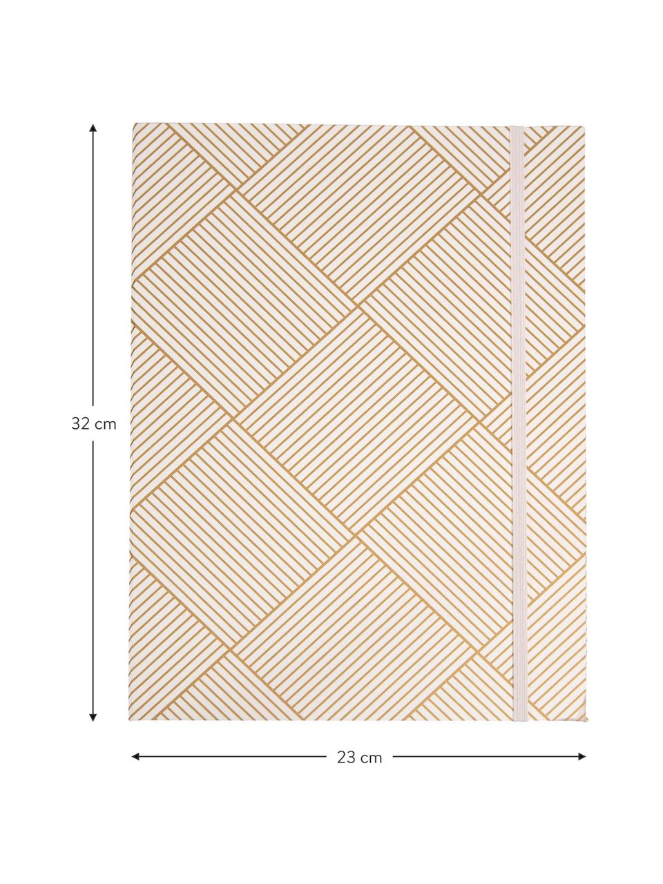 Bindmap Paulina, Goudkleurig, wit, B 23 x H 32 cm