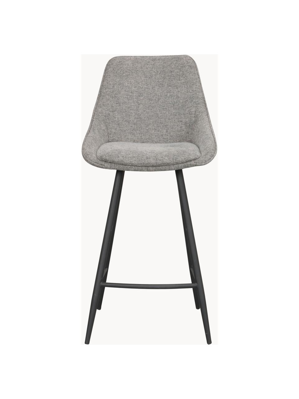 Sedia da bancone Sierra, Rivestimento: 100% poliestere Con 45.00, Struttura: legno, Gambe: metallo verniciato a polv, Tessuto grigio chiaro, nero, Larg. 47 x Alt. 97 cm