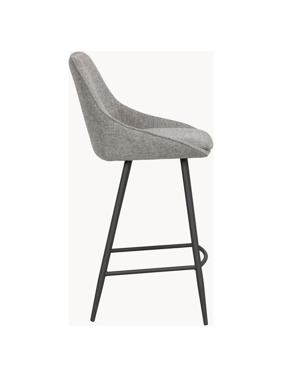 Sedia da bancone Sierra, Rivestimento: 100% poliestere Con 45.00, Struttura: legno, Gambe: metallo verniciato a polv, Tessuto grigio chiaro, nero, Larg. 47 x Alt. 97 cm