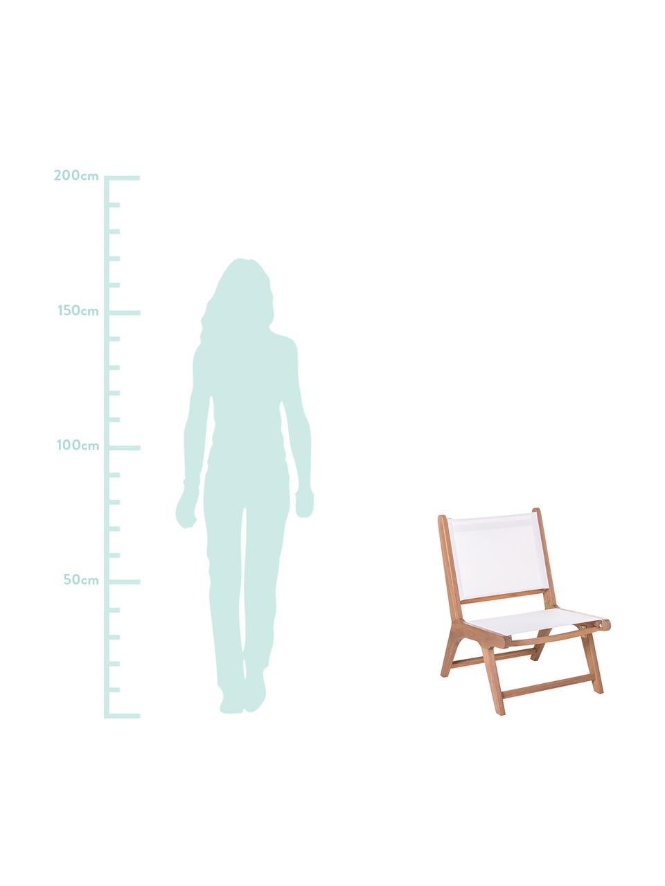 Outdoor fauteuil Nina, Frame: massief acaciahout, Wit, B 50 x D 64 cm