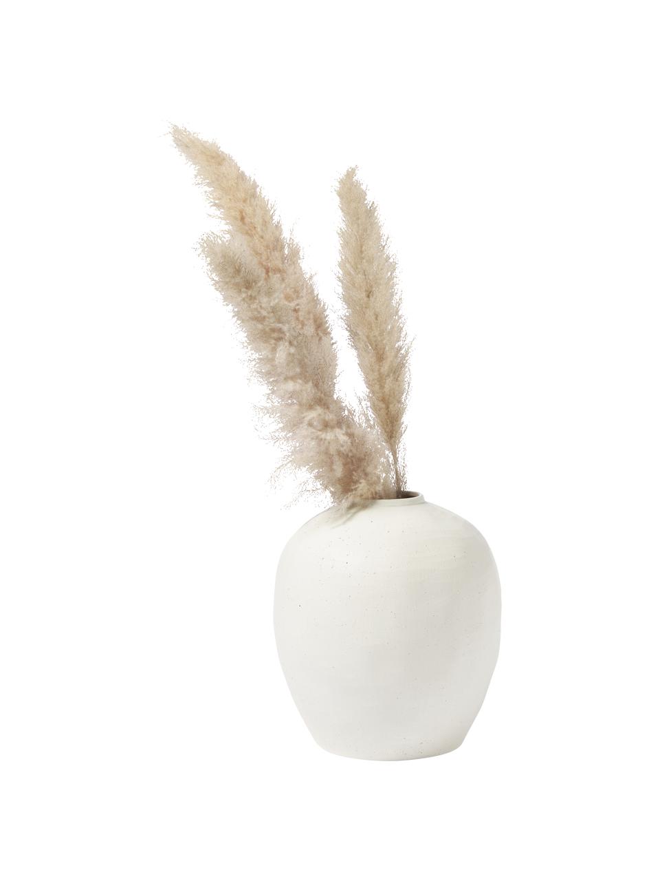 Vase de sol en faïence Bruno, Grès cérame, Blanc, Ø 40 x haut. 44 cm