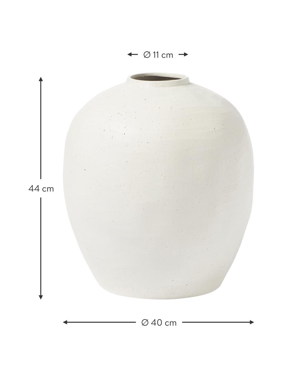 Vase de sol en faïence Bruno, Grès cérame, Blanc, Ø 40 x haut. 44 cm
