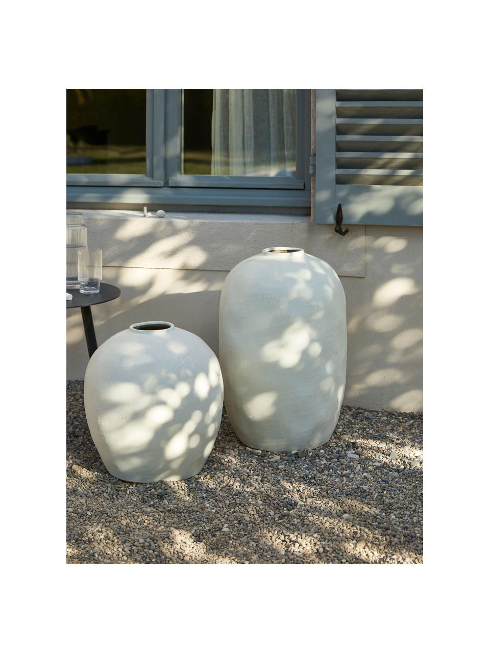 Vase de sol en faïence Bruno, Grès cérame, Blanc, Ø 40 x haut. 44 cm
