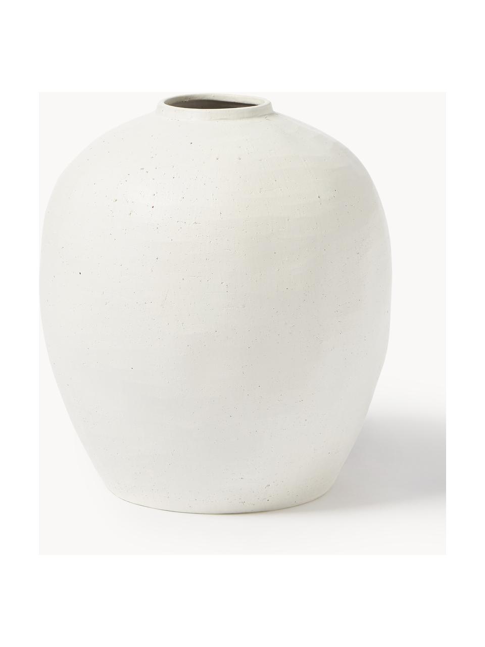 Bodenvase Bruno aus Steingut, H 44 cm, Steingut, Off White, Ø 40 x H 44 cm