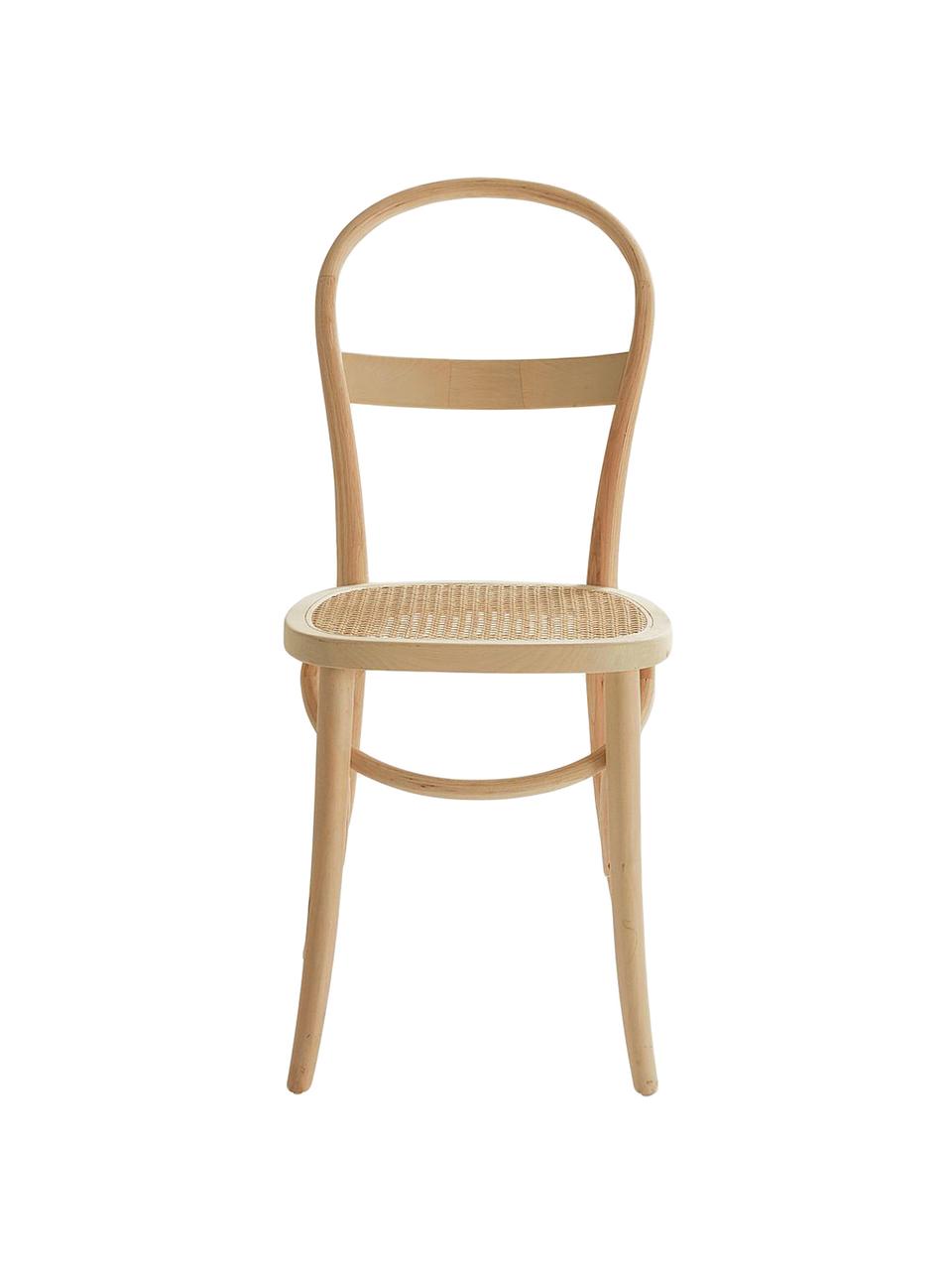 Drewniane krzesło z plecionką wiedeńską Rippats, 2 szt., Stelaż: drewno brzozowe, Drewno brzozowe, rattan, S 39 x G 53 cm