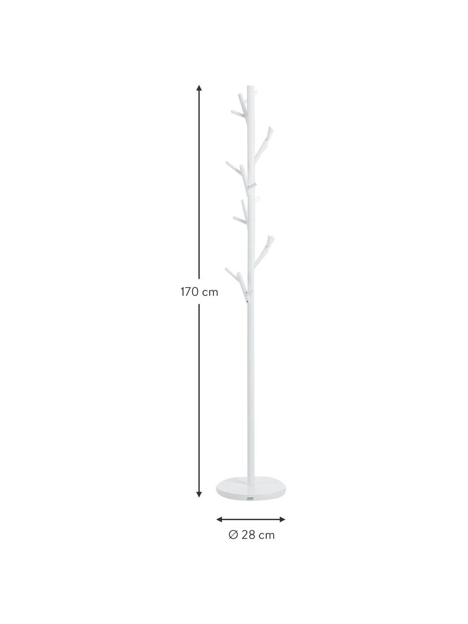 Kapstok Tree met 18 haken, Gepoedercoat staal, Wit, H 170 cm