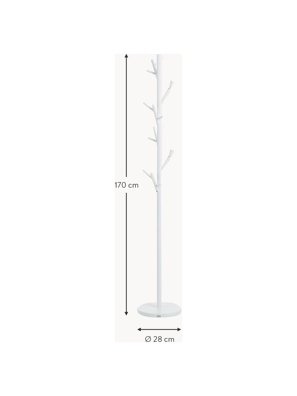 Perchero de pie Tree, Acero con pintura en polvo, Blanco, Al 170 cm
