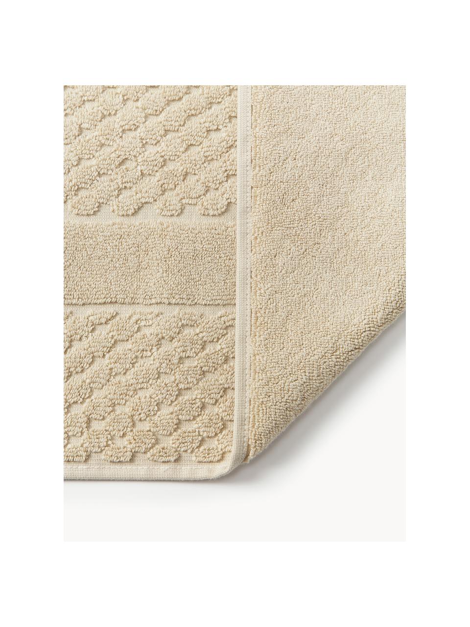 Tappeto bagno con motivo a nido d'ape Katharina, Beige, Larg. 50 x Lung. 70 cm
