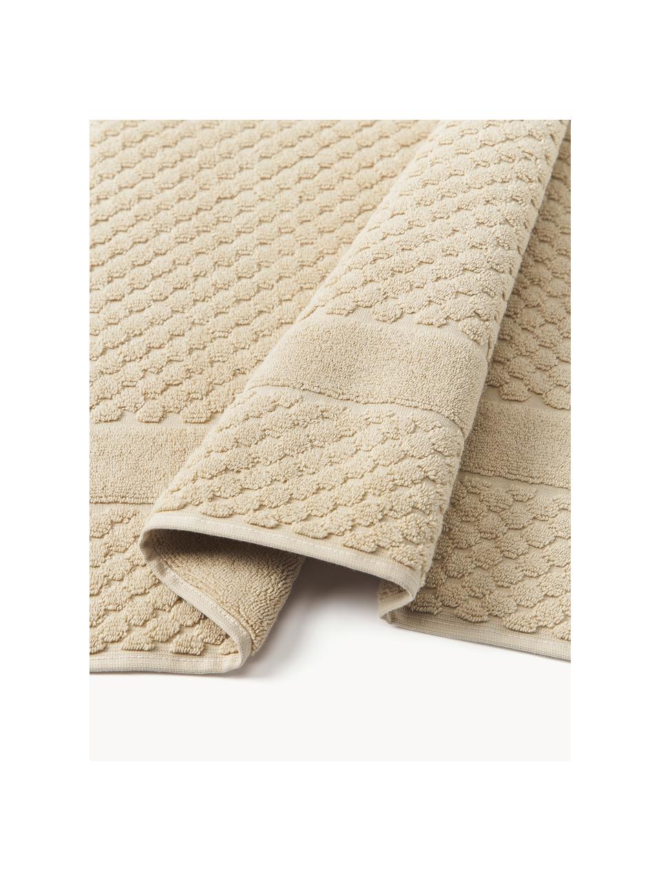 Badematte Katharina mit Wabenmuster, Beige, B 50 x L 70 cm