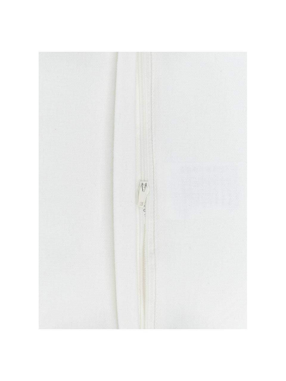 Funda de cojín con borlas Shylo, 100% algodón, Blanco crema, An 40 x L 40 cm