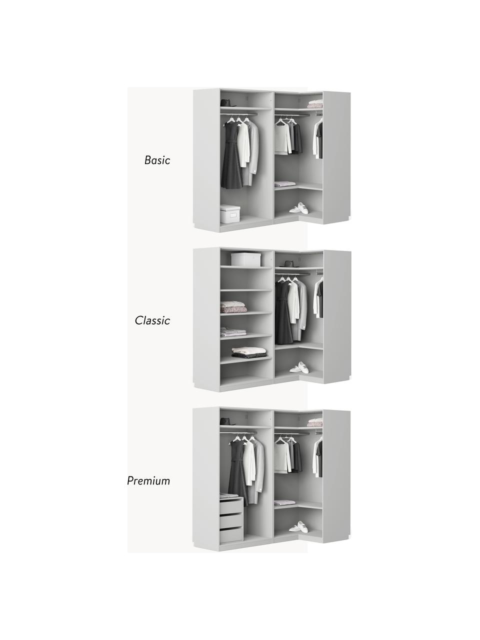 Modulaire hoekkast Leon, 215 cm breed, diverse varianten, Lichtgrijs, Basic Interior, B 215 x H 200 cm, met hoekmodule