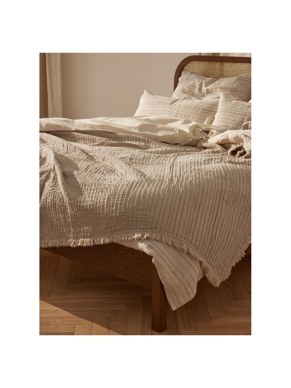Bavlnená deka so strapcami Artemis, 99 %  bavlna, 1 %  polyester, Béžová, Š 140 x D 170 cm