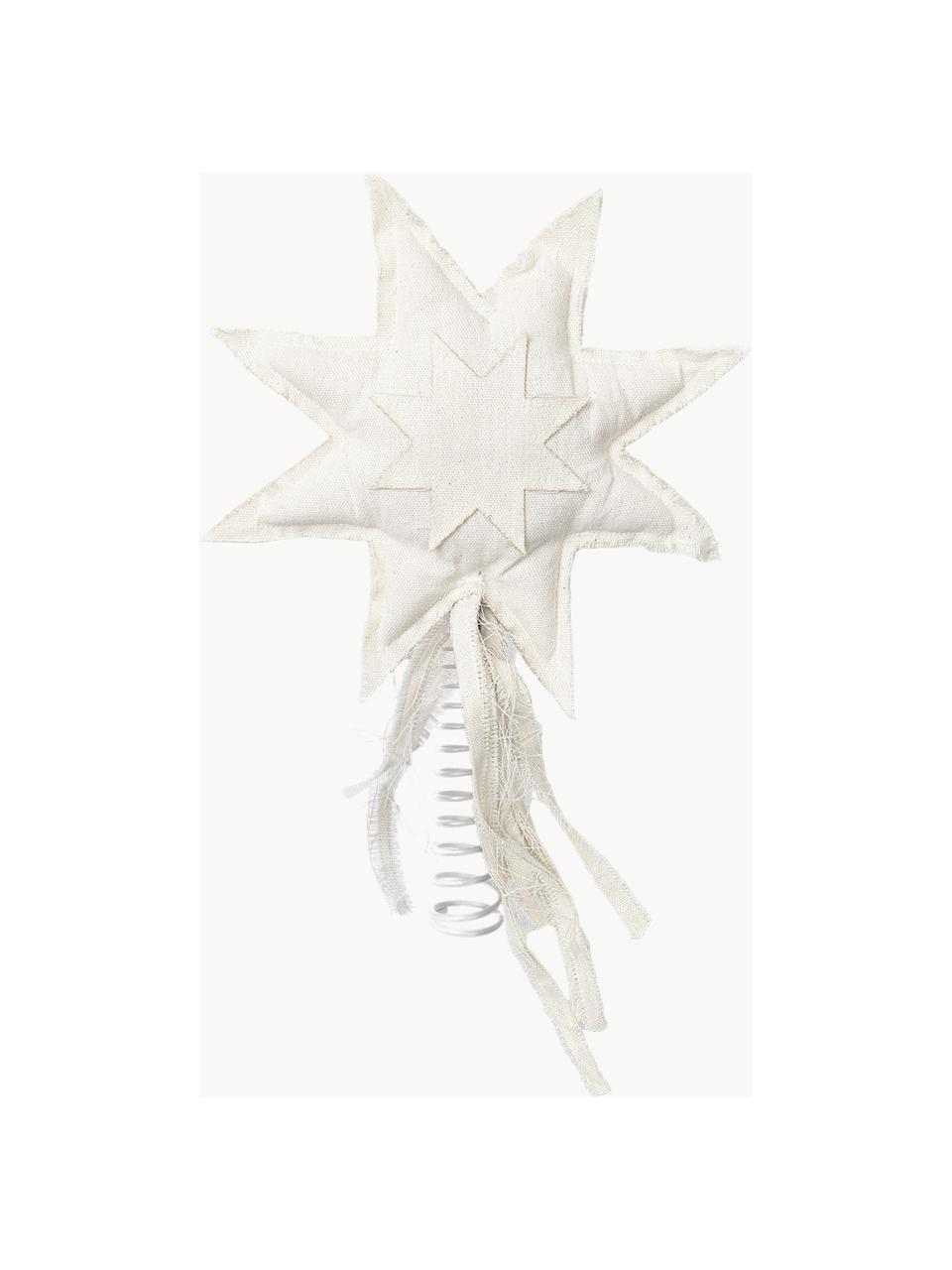 Puntale albero di Natale in cotone Vela, Rivestimento: 100% cotone, Bianco, Larg. 22 x Alt. 38 cm