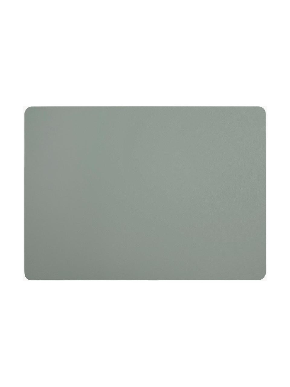 Kunstleren placemats Pik, 2 stuks, Kunstleer (PVC), Saliegroen, B 33 x L 46 cm