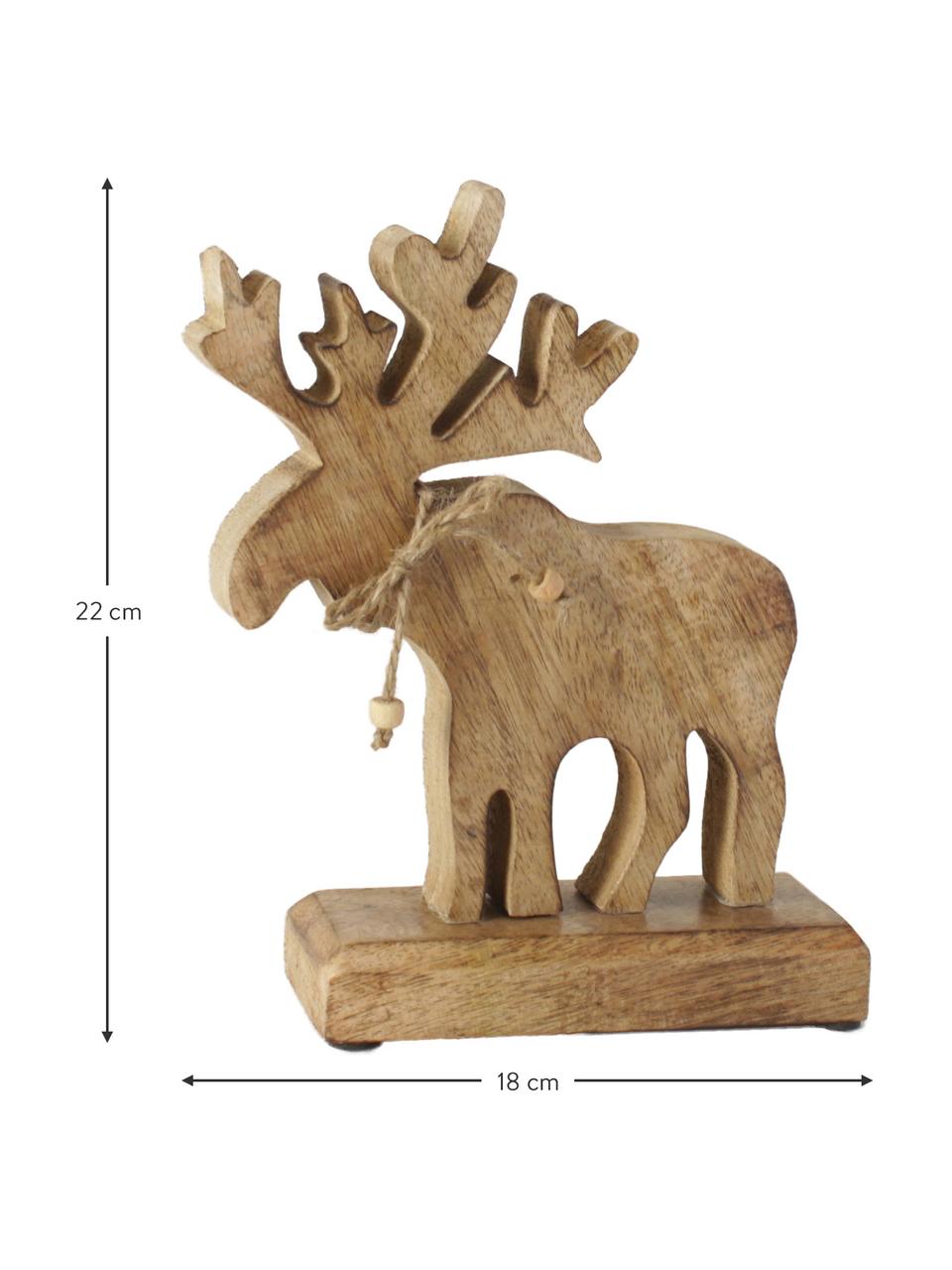 Decoratieve eland Forrest van hout, Hout, Bruin, B 18 cm x H 22 cm