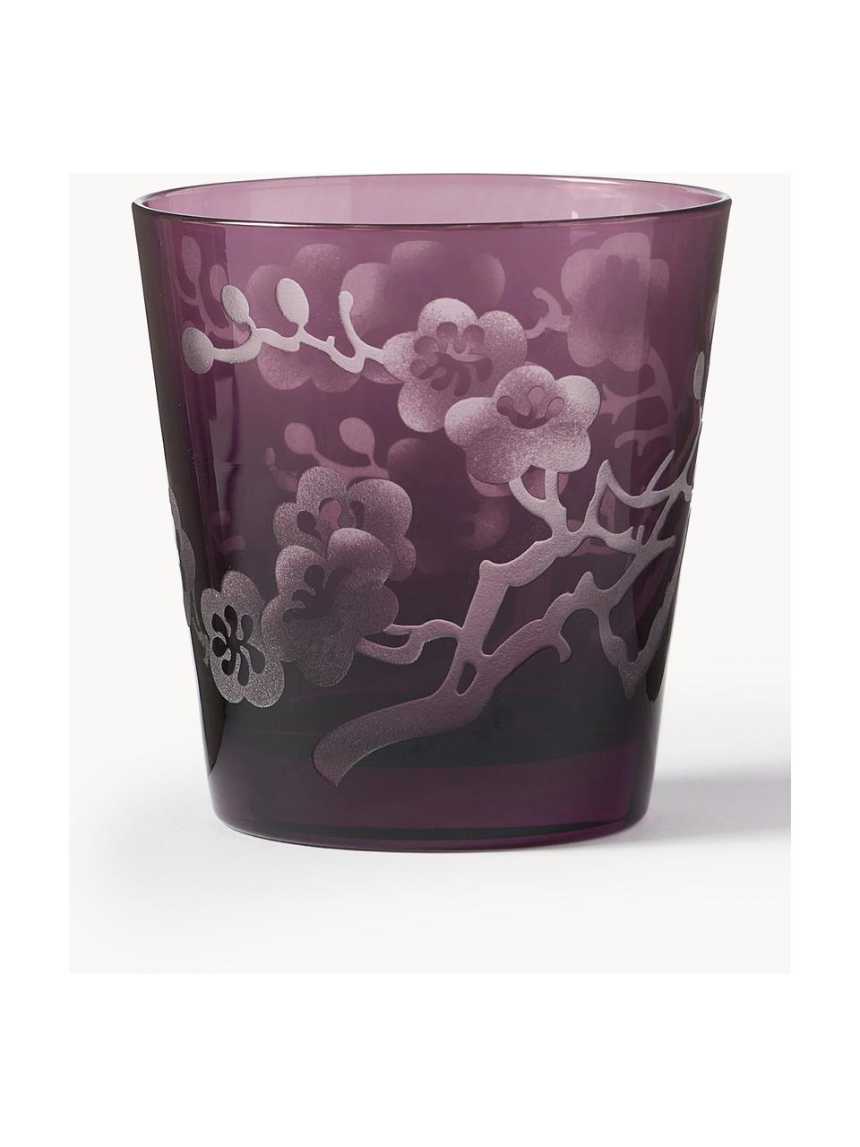 Waterglazenset Bloom, 6-delig, Glas, Meerkleurig, Ø 8 x H 9 cm