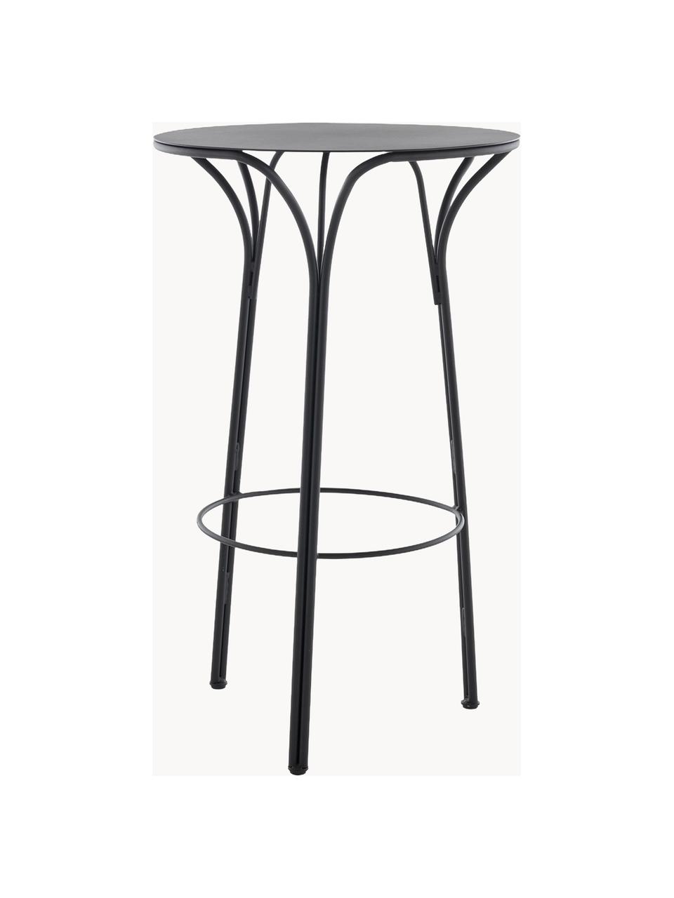 Table haute de jardin ronde Hiray, Ø 60 cm, Acier galvanisé, laqué, Noir, Ø 60 cm