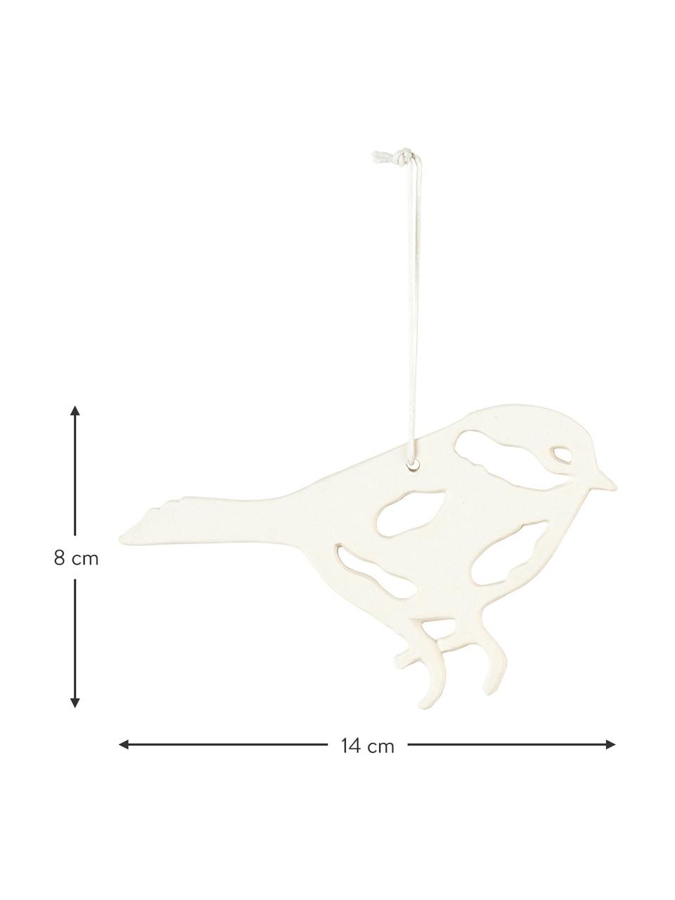 Adornos navideños Alba Bird, 4 uds., Porcelana, Blanco, An 14 x Al 8 cm