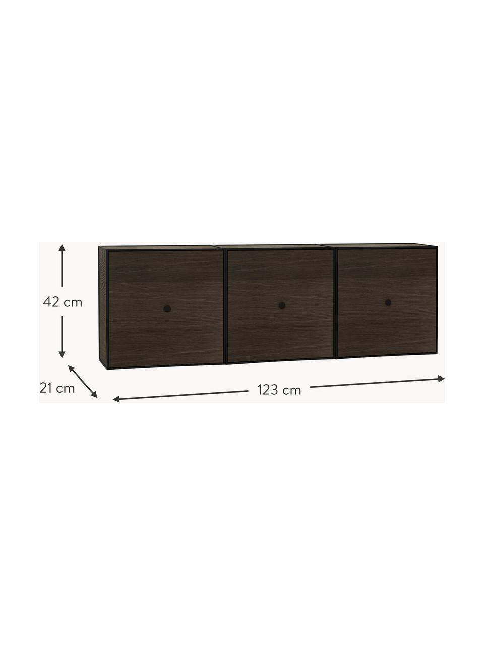 Wandkonsole Frame aus Holz und Metall, Eichenholz, Schwarz, B 123 x H 42 cm