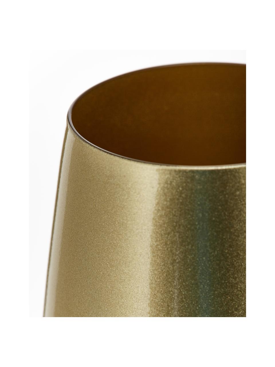 Kristall-Longdrinkgläser Elements in Gold, 6 Stück, Kristallglas, beschichtet, Goldfarben, Ø 9 x H 12 cm
