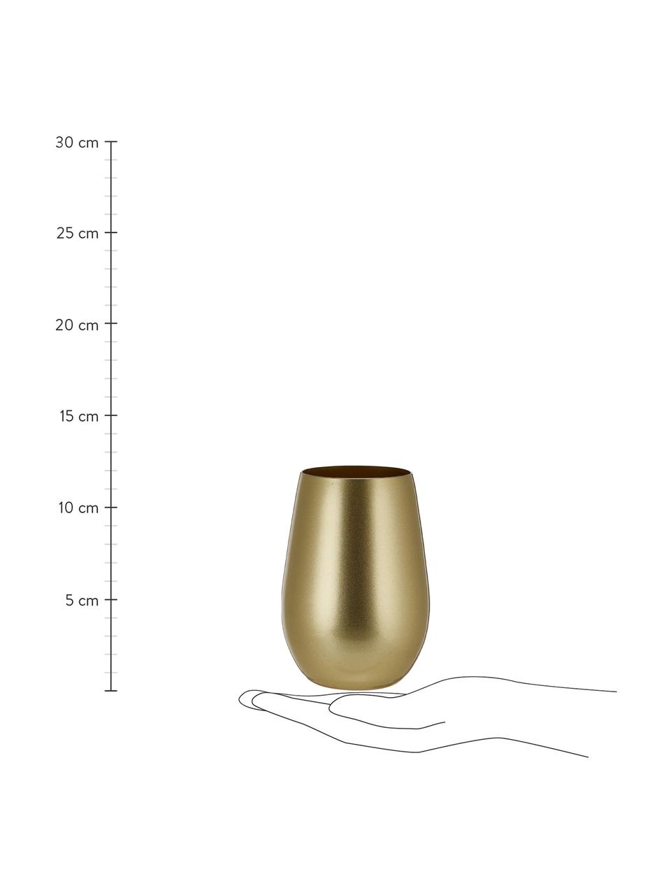 Kristall-Longdrinkgläser Elements in Gold, 6 Stück, Kristallglas, beschichtet, Goldfarben, Ø 9 x H 12 cm, 465 ml