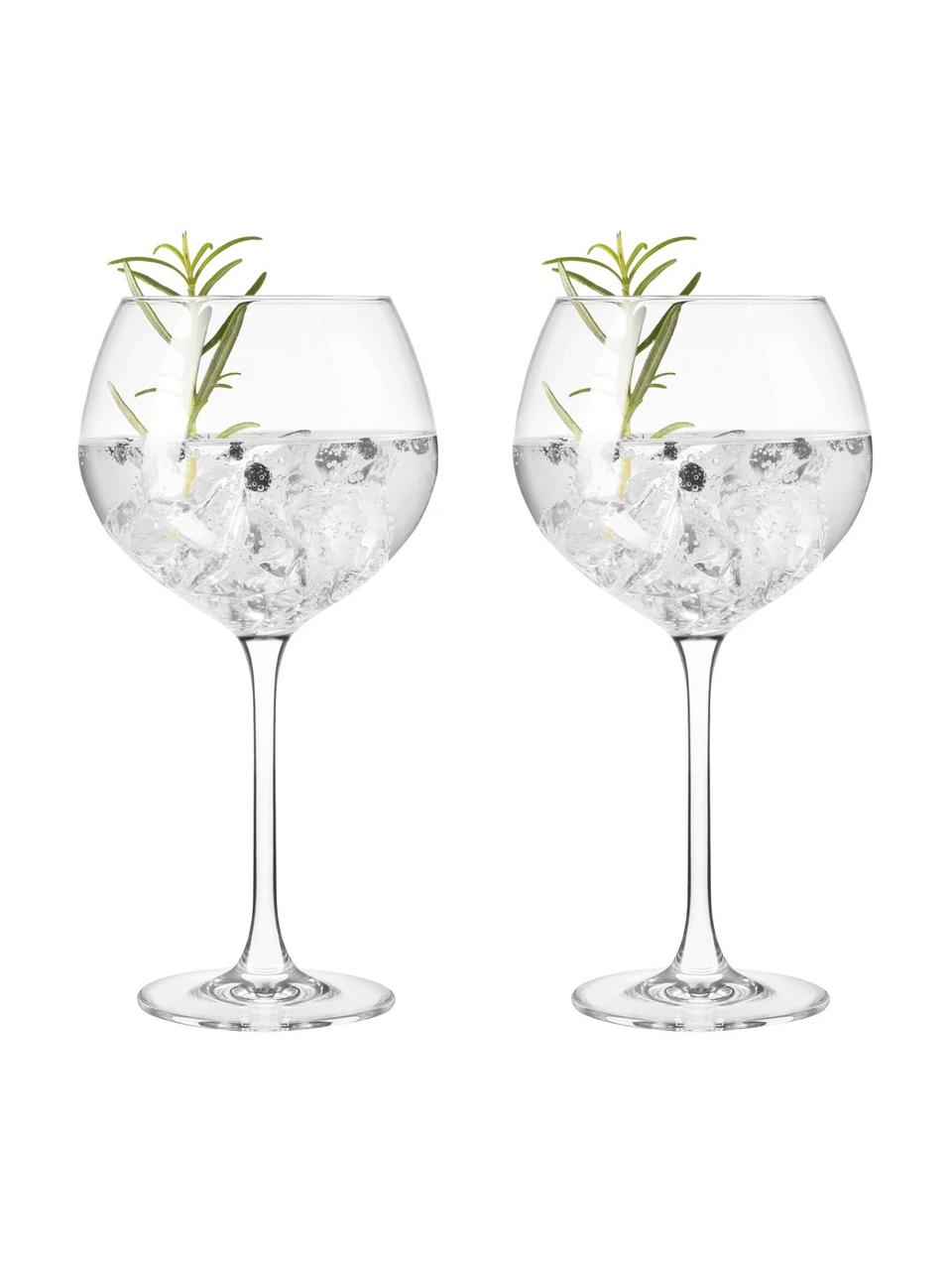 Gin glazen Gin, 2 stuks, Kristalglas, Transparant, Ø 11 x H 22 cm, 630 ml