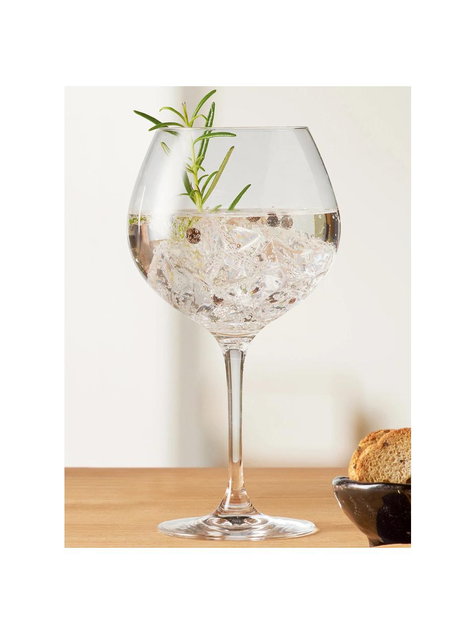 Copas balón de cristal Gin, 2 uds., Cristal 

¡Trae el brillo del cristal a tu mesa de comedor! El cristal es excepcionalmente transparente y pesado, lo que significa que se siente valioso y al mismo tiempo tiene un buen aspecto. Además, los delicados cortes hacen de cada pieza un detalle especial, práctico y bonito., Transparente, Ø 11 x Al 22 cm, 630 ml