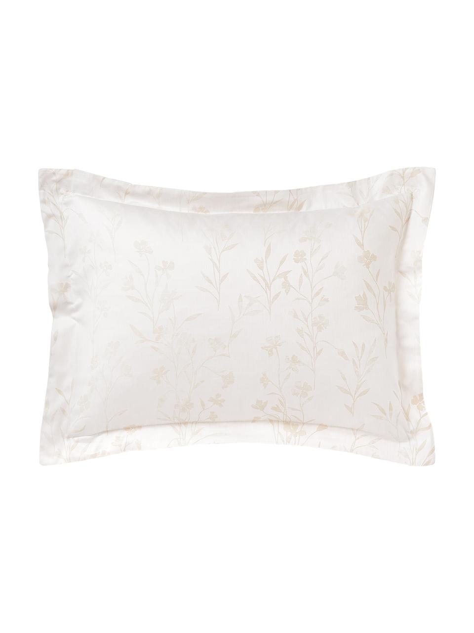 Funda de almohada de jacquard con estampado floral Hurley, Tonos beige, An 45 x L 110 cm