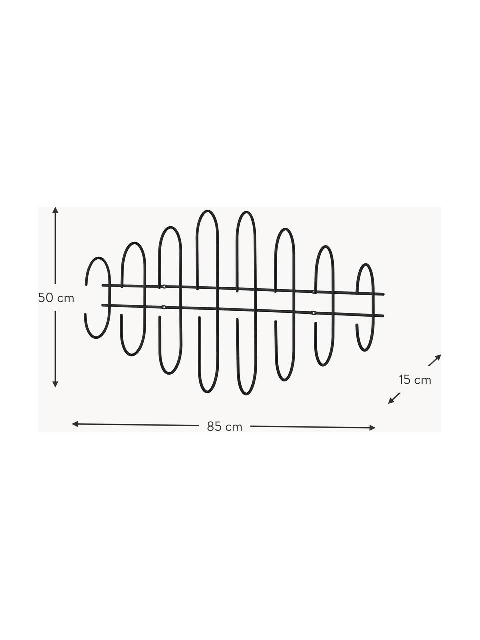 Appendiabiti in metallo Moveo, Metallo rivestito, Nero, Larg. 85 cm