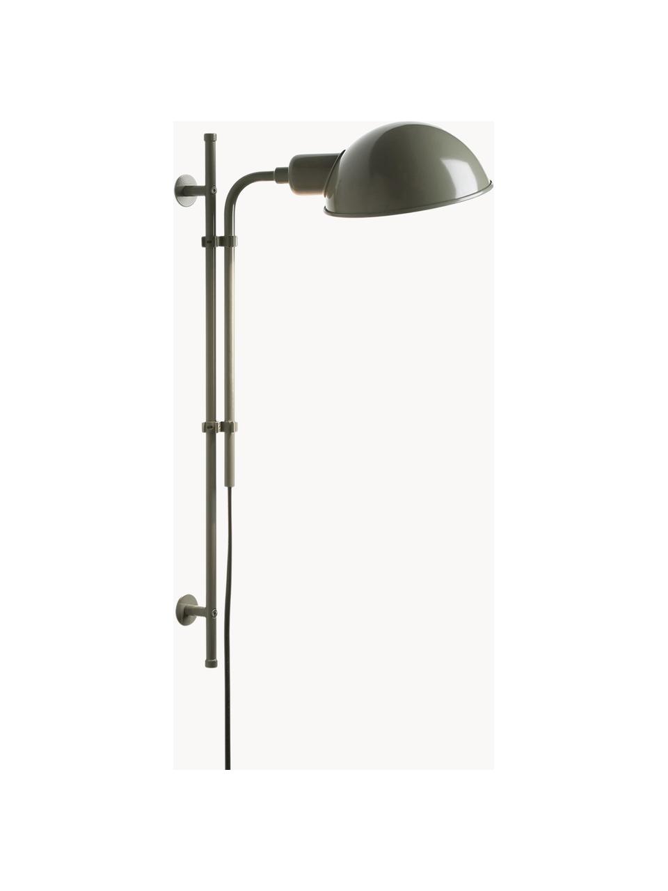 Wandleuchte Funiculí mit Stecker und verstellbarem Lampenschirm, Lampenschirm: Aluminium, beschichtet, Greige, glänzend, T 30 x H 49 cm