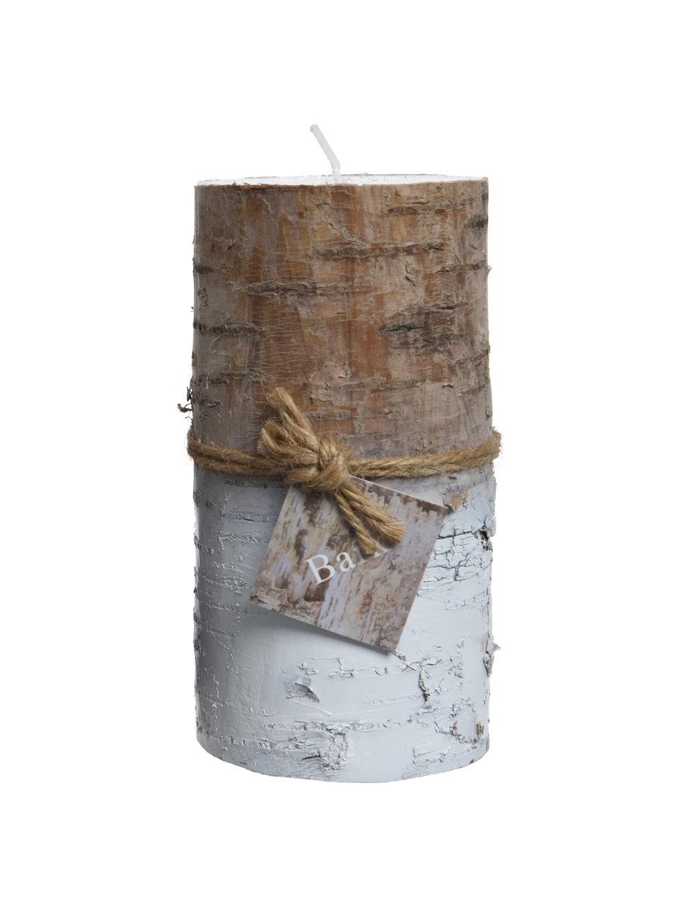 Velas decorativas Stumps, 2 uds., Cera, Marrón, blanco, Ø 7 x Al 14 cm