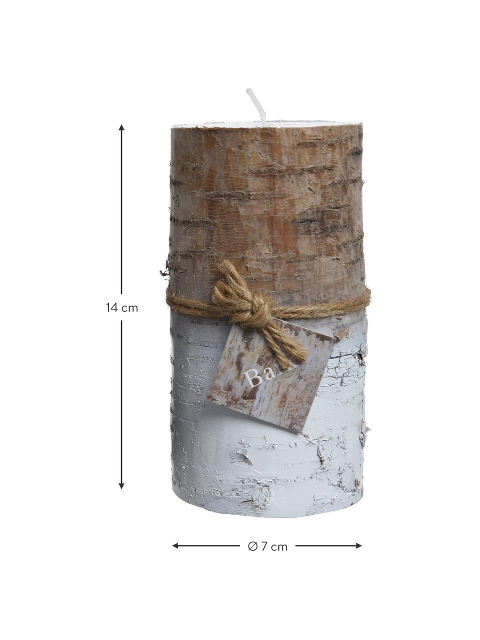 Bougies décoratives Stumps, 2 pièces, Cire, Brun, blanc, Ø 7 x haut. 14 cm