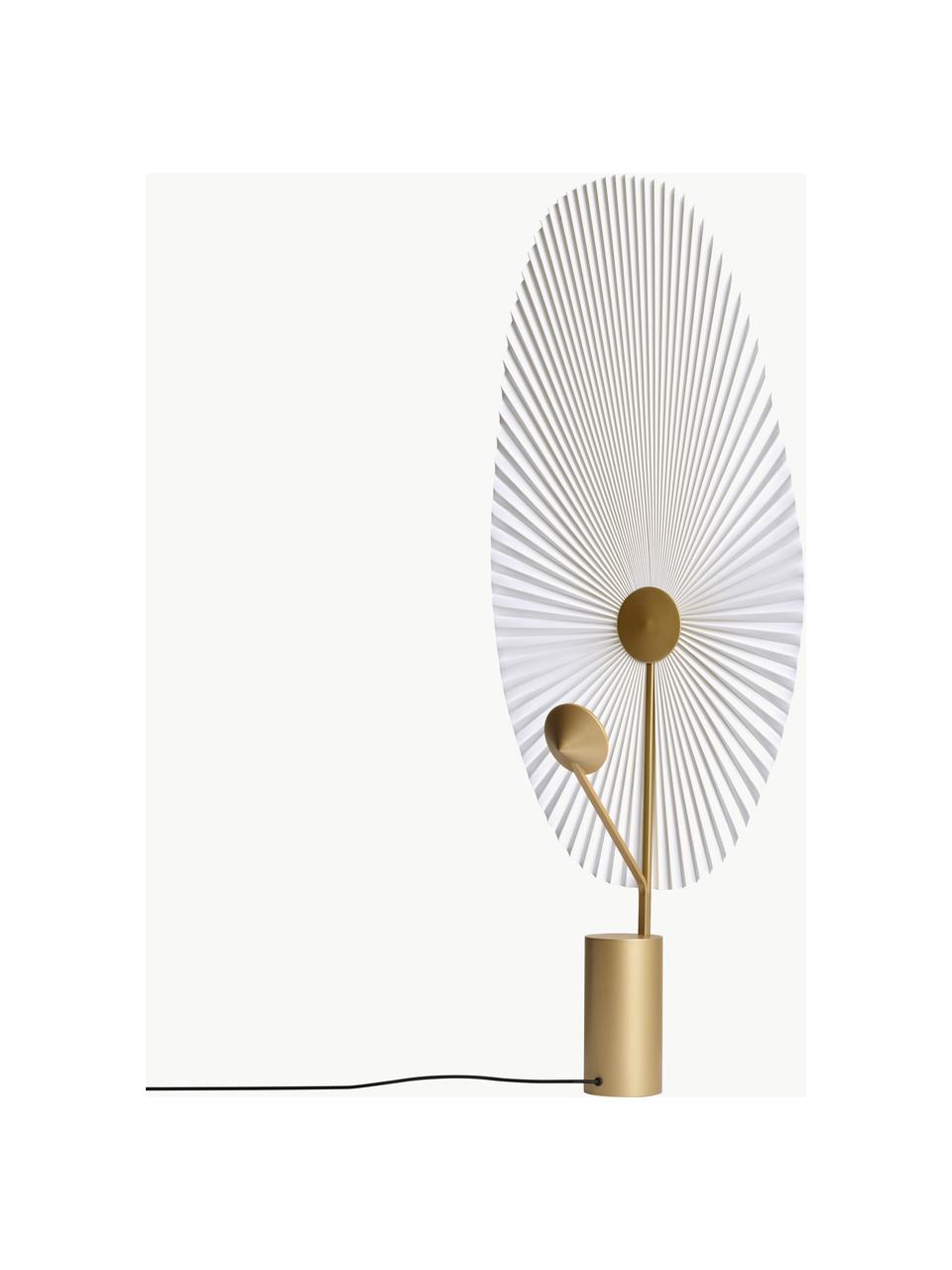 Petit lampadaire LED Liris, intensité lumineuse variable, Blanc, doré, haut. 118 cm