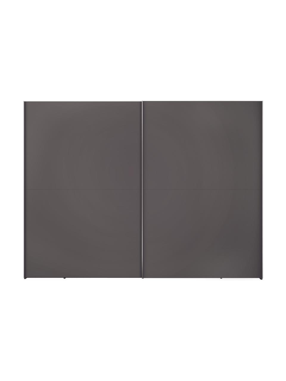 Schuifdeurkast Oliver met 2 deuren, inclusief montageservice, Frame: panelen op houtbasis, gel, Donkergrijs, 302 x 225 cm