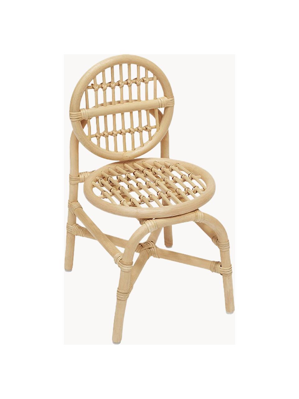 Handgefertigter Kinderstuhl Nana Mini, Rattan, Beige, B 31 x T 36 cm