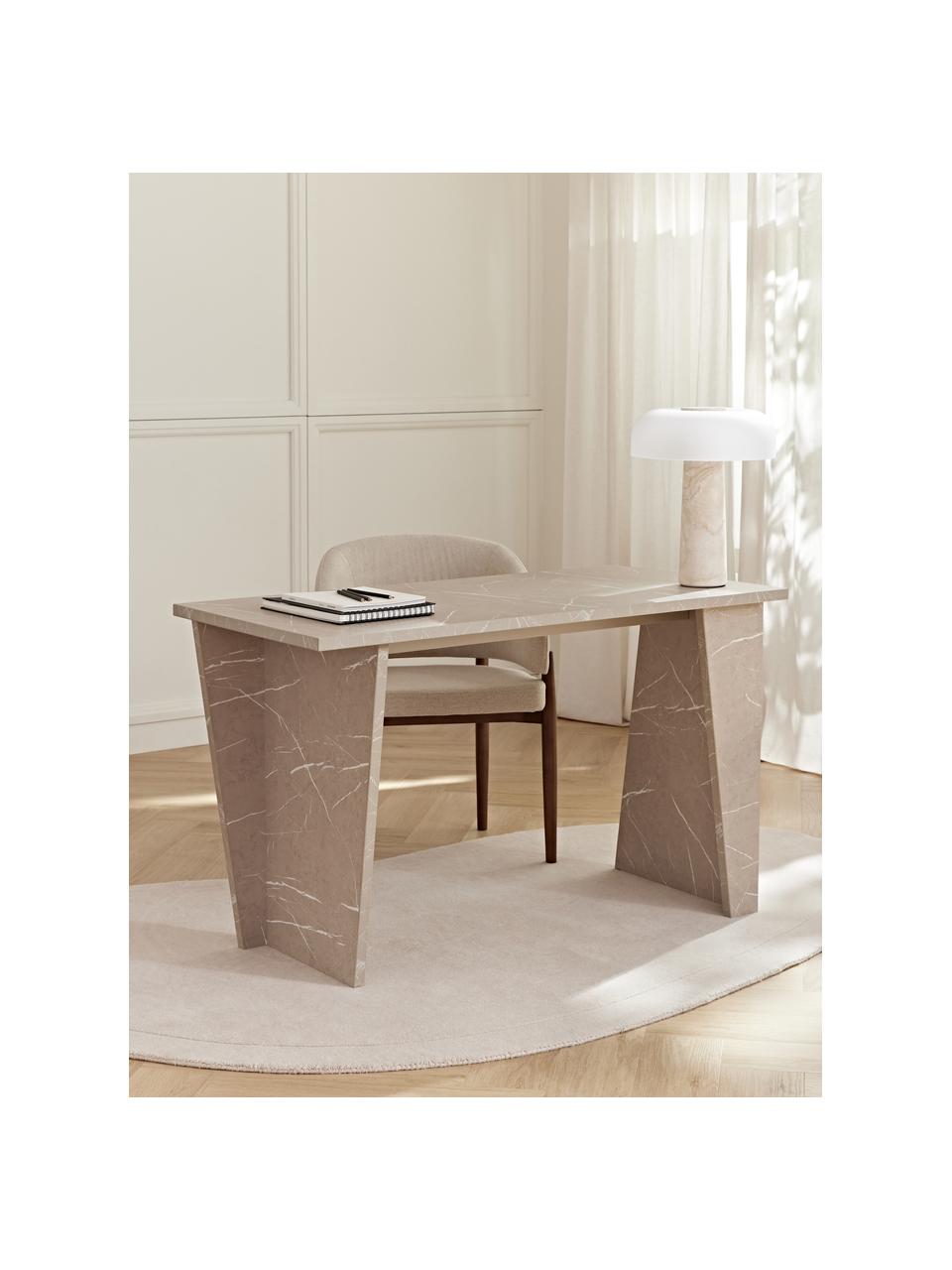 Pracovný stôl Liam, MDF-doska pokrytá melamínovou fóliou, Béžová, vzhľad travertínu, Š 120 x V 75 cm