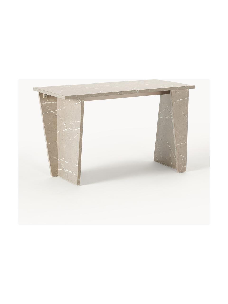 Bureau aspect travertin Liam, Panneau en fibres de bois à densité moyenne (MDF), enduit feuille mélaminée, Beige, aspect travertin, larg. 120 x prof. 60 cm