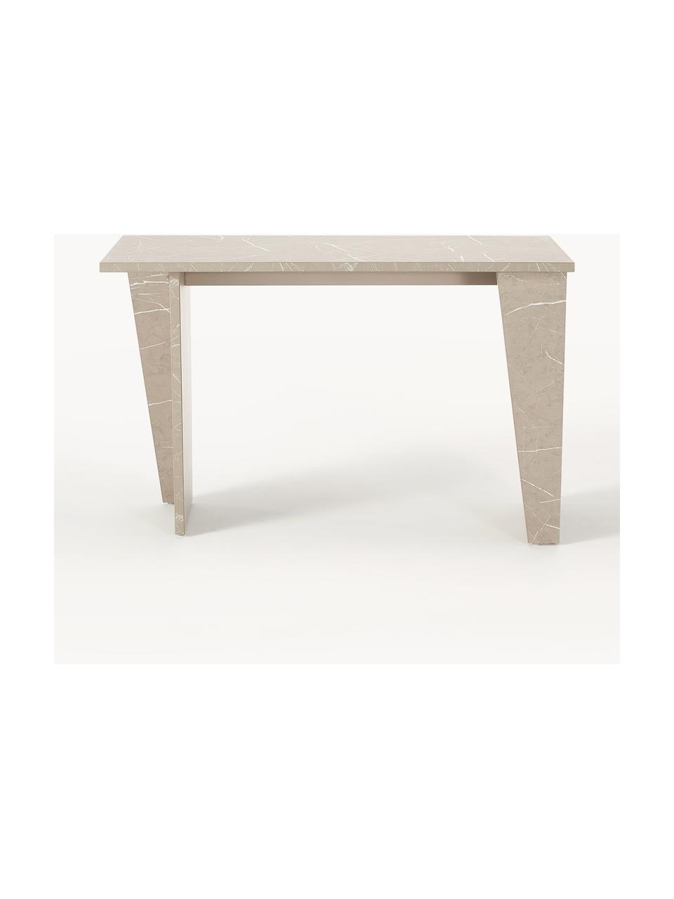 Schreibtisch Liam in Travertin-Optik, Mitteldichte Holzfaserplatte (MDF), mit Melaminfolie überzogen, Beige, Travertin-Optik, B 120 x T 60 cm