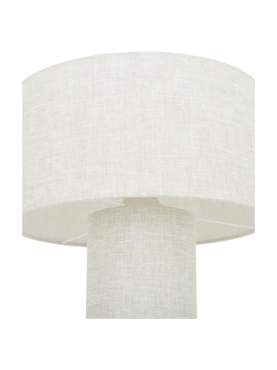 Lampada da tavolo beige Ron, Paralume: tessuto, Base della lampada: tessuto, Paralume: grigio base della lampada: grigio cavo: nero, Ø 30 x Alt. 35 cm