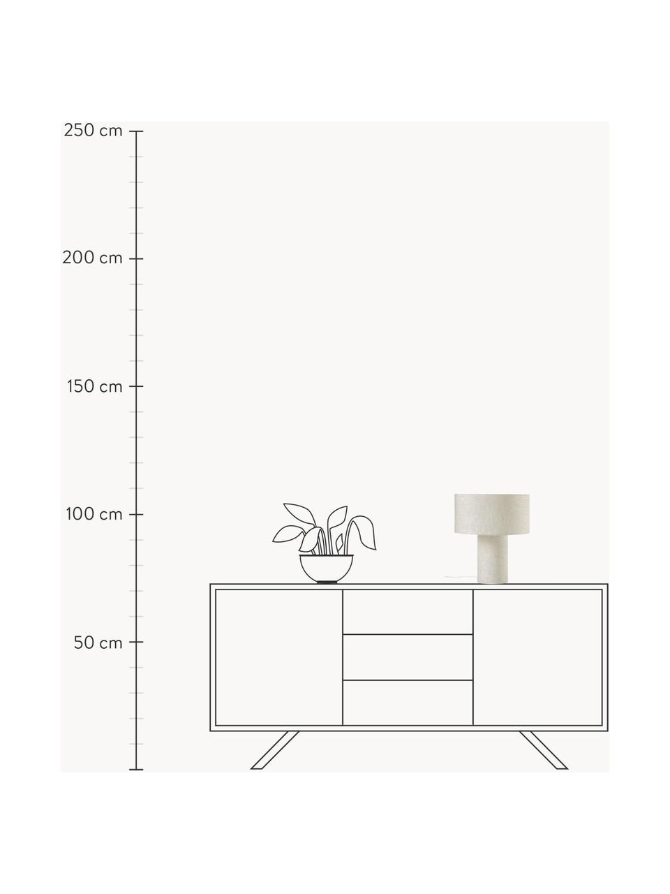 Lampada da tavolo Ron, Paralume: tessuto, Base della lampada: tessuto, Bianco crema, Ø 30 x Alt. 35 cm