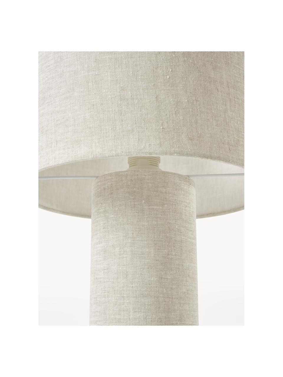 Tafellamp Ron, Lampenkap: textiel, Lampvoet: textiel, Diffuser: textiel, Crèmewit, Ø 30 x H 35 cm
