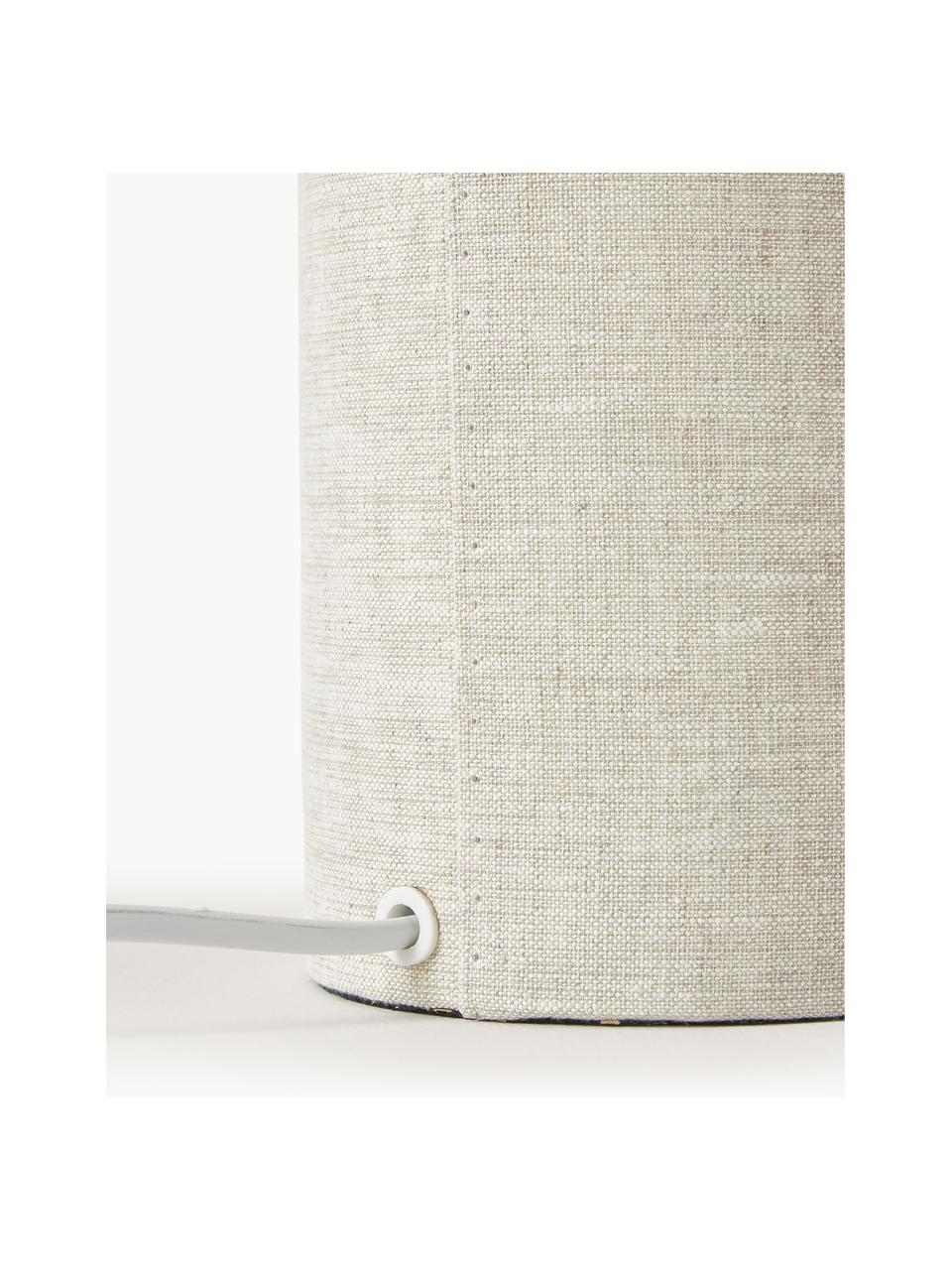 Lampada da tavolo Ron, Paralume: tessuto, Bianco crema, Ø 30 x Alt. 35 cm