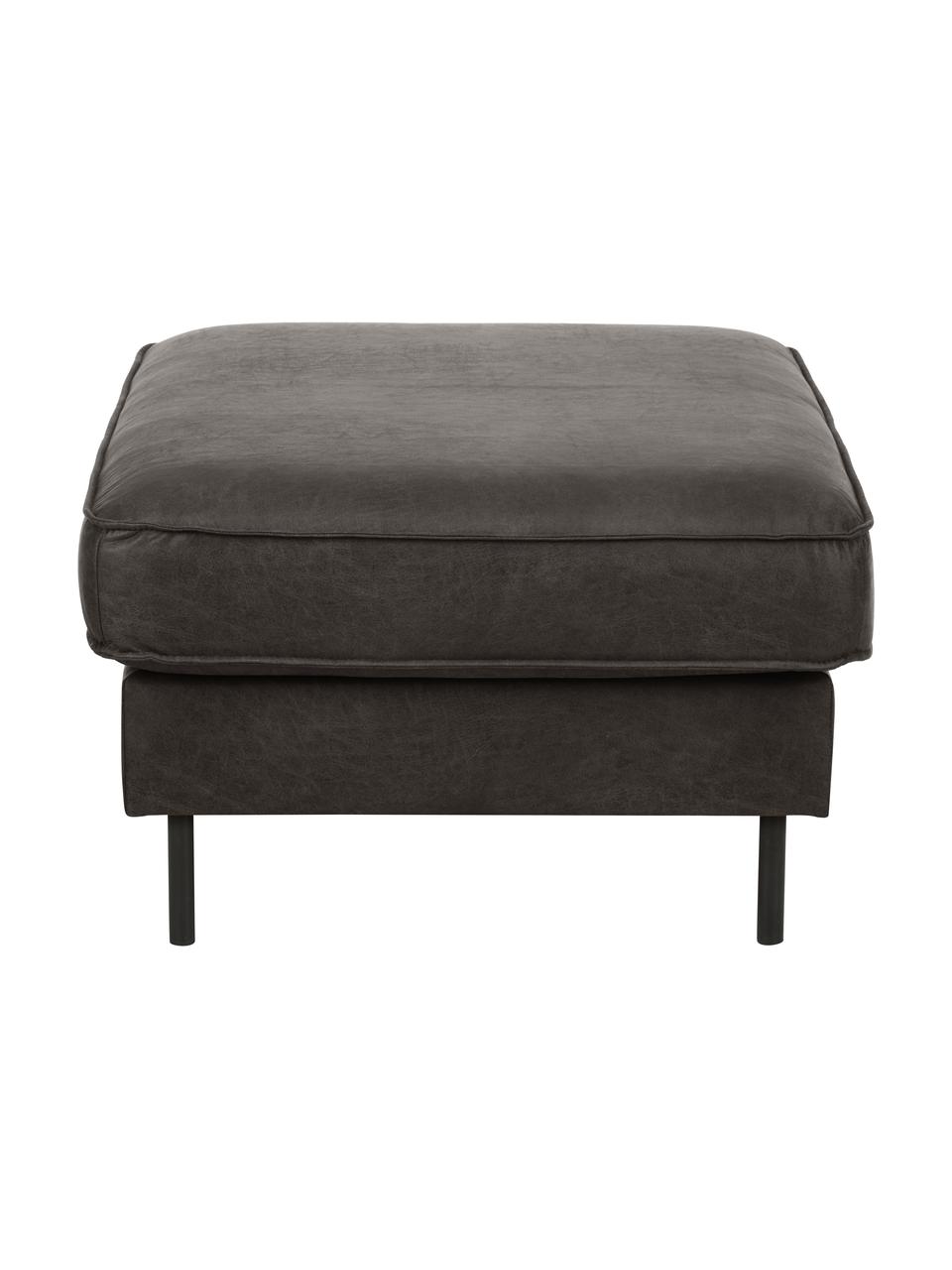 Sofa-Hocker Hunter aus recyceltem Leder, Bezug: 70% recyceltes Leder, 30%, Gestell: Massives Kiefernholz, FSC, Füße: Metall, pulverbeschichtet, Leder Taupe, B 85 x T 70 cm
